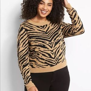 Lane Bryant Tiger Print Sweater 26/28 3X